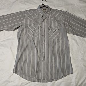 Ely Cattleman Long Sleeve Western Pearl Snap Button Up Shirt Size 16 x 35